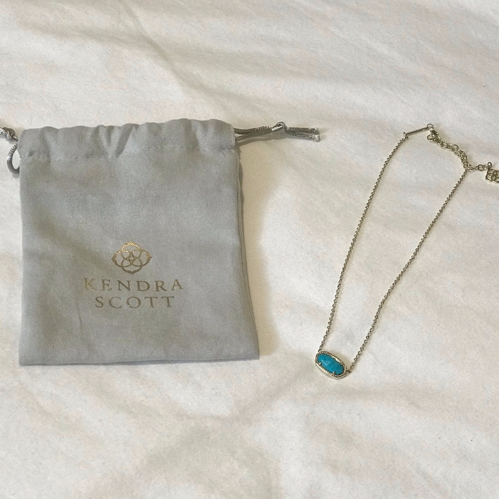 Kendra Scott Elisa Gold Necklace in Turquoise